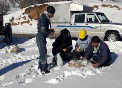 قطع شبکه برق 12 روستای کرمانشاه بە علت بارش برف
